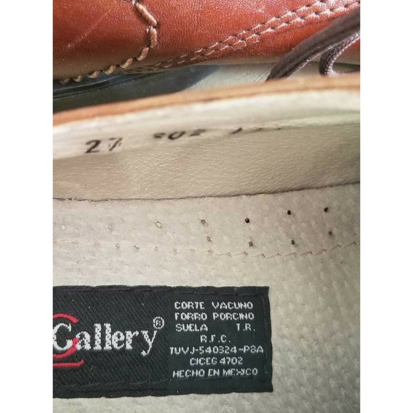 Christian Gallery Mens Brown Leather Dress Shoes Size 9 Oxford - Picture 7 of 7